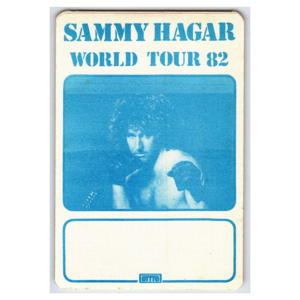 Sammy Hagar World Tour 1982 Backstage Pass Collectible Paper Original Cloth
